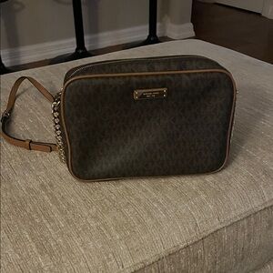 Michael Kors Brown Crossbody Bag with Gold Accents